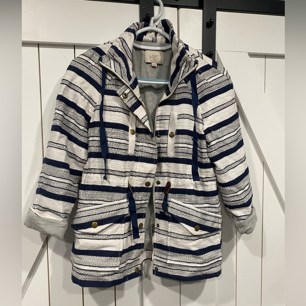 Loft striped jacket petite XS